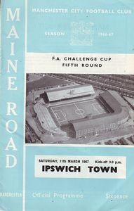 ipswich home fa cup 1966 to 67 prog